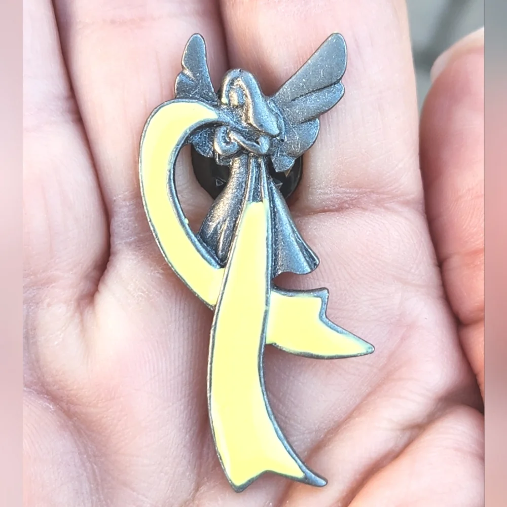 Pair of Pewter Angel Lapel Pins